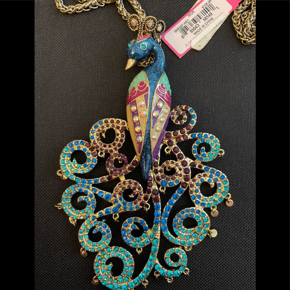Betsey Johnson peacock necklace